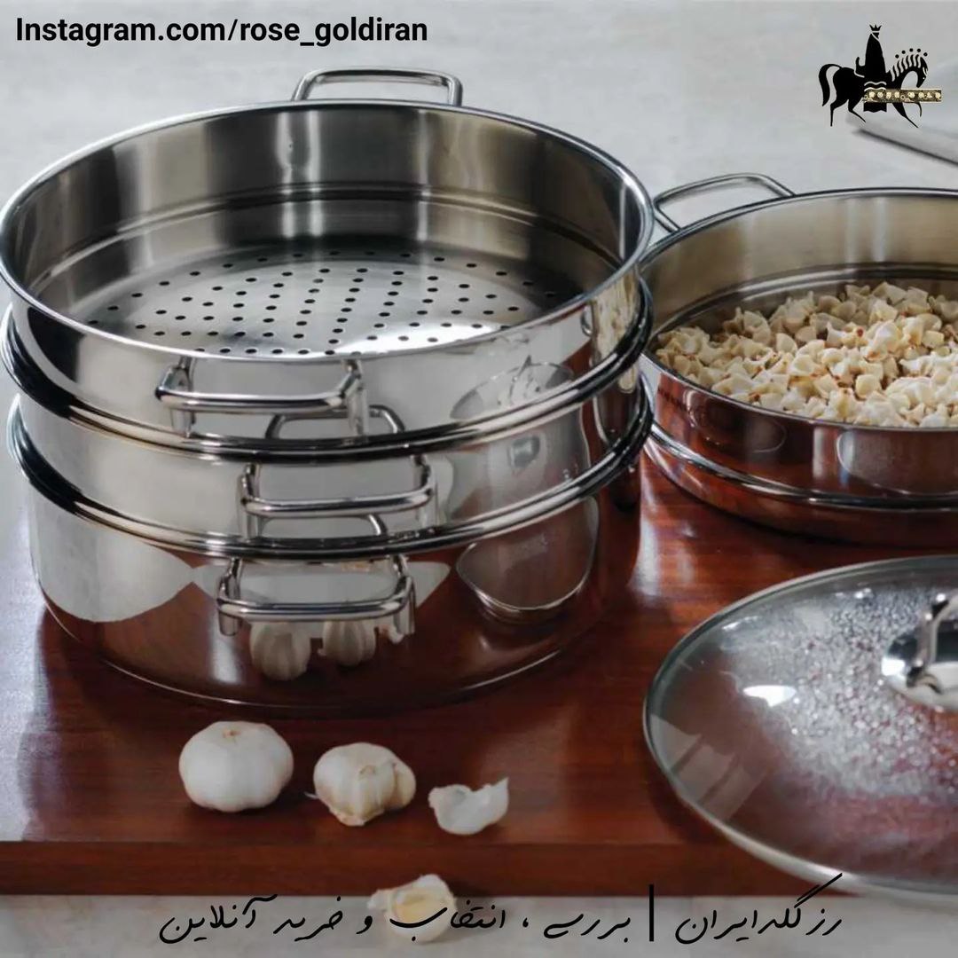 سرویس 5 پارچه بخار پز استیل کرکماز مدل پر