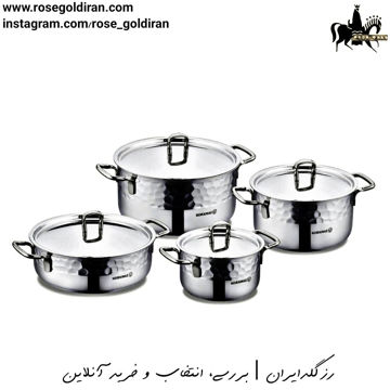 سرویس 8 پارچه استیل کرکماز مدل ارنا (دسته دودی)