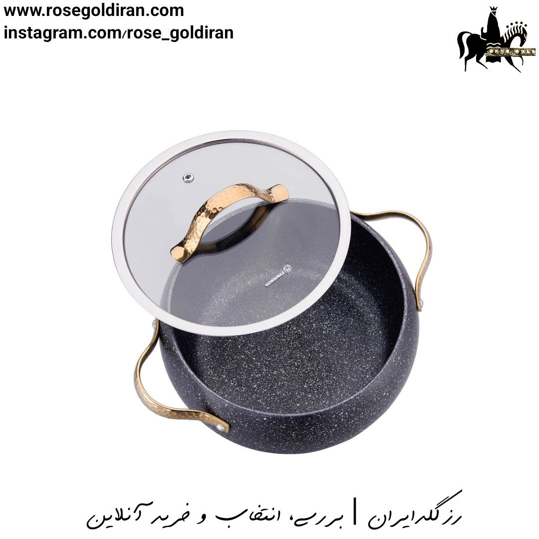 سرویس 7 پارچه نچسب کرکماز مدل بریلا (دسته طلایی)