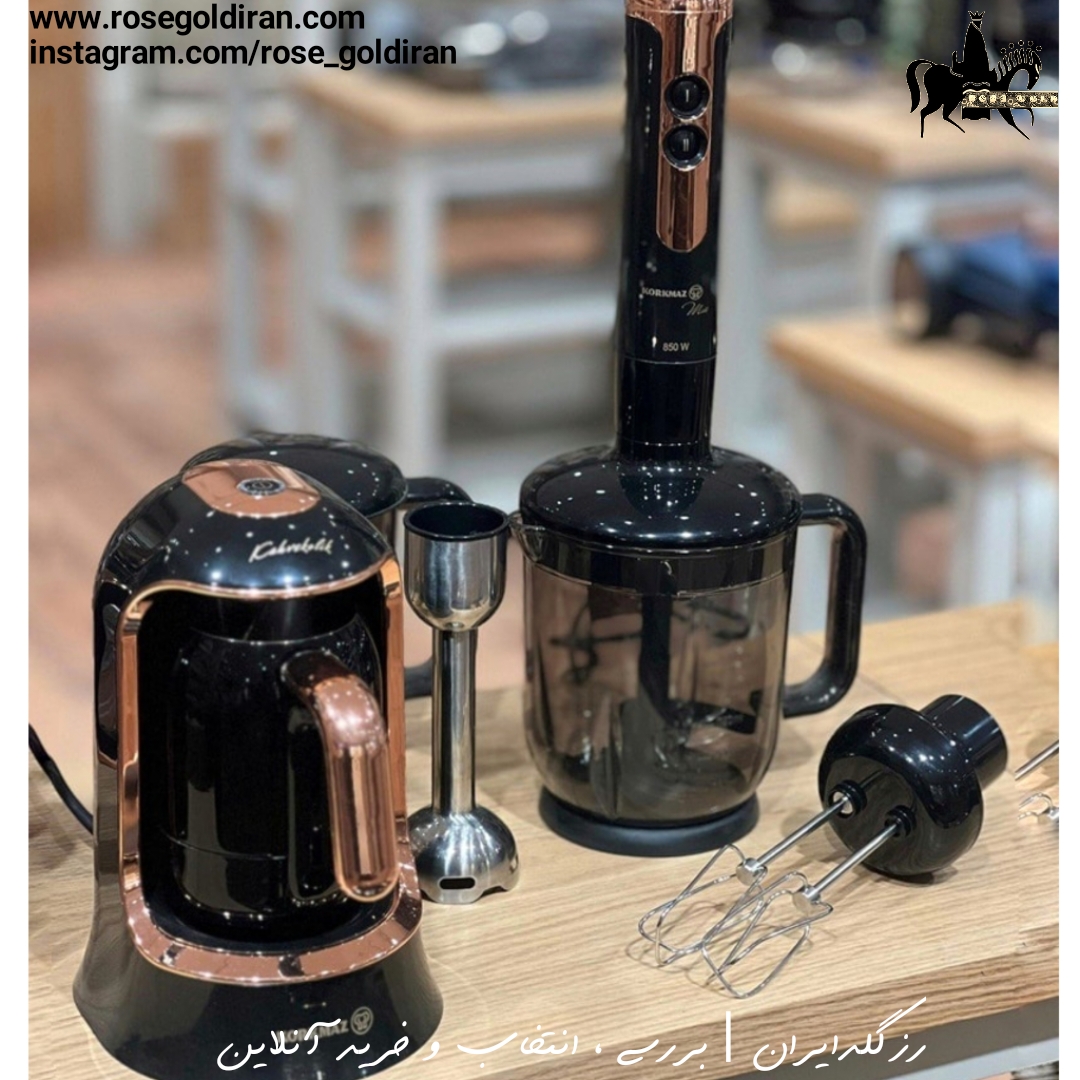 گوشت کوب برقی 3 کاره کرکماز مدل میا مگا دولوکس (مشکی/رزگلد- 850 وات)