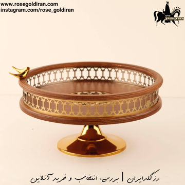 میوه خوری چوبی پایه دار کوچک طرح آلما 29 سانت