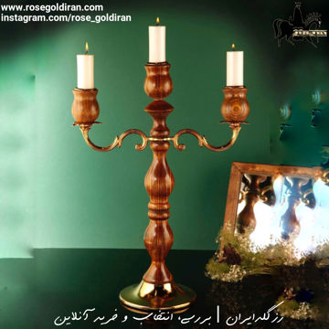 شمعدان چوبی 3 شعله