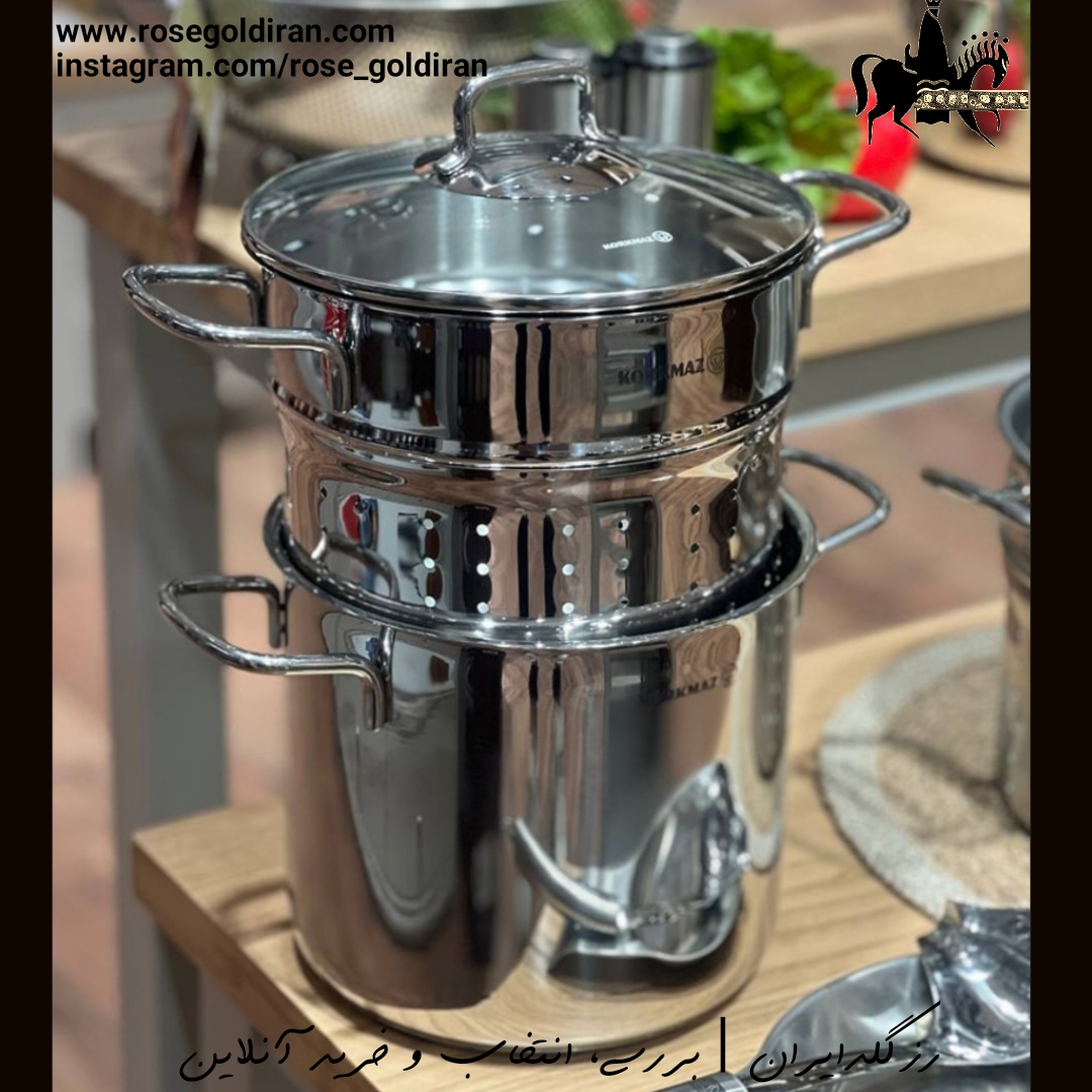 سرویس 3 پارچه پاستا پز سایز 20 استیل کرکماز مدل پرلا