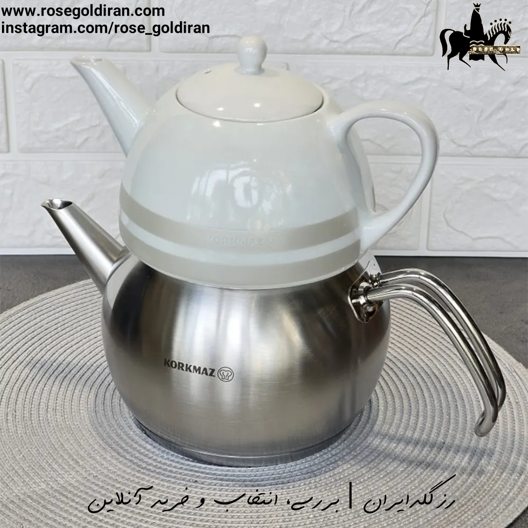 کتری قوری کرکماز مدل تامبیک 2 لیتر (مات/قوری چینی)