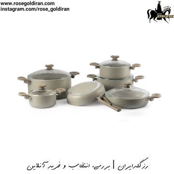 سرویس 11 پارچه نچسب ریوالد مدل یورک - بژ