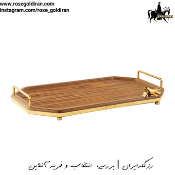 سینی شش ضلعی چوبی متوسط طرح دریا