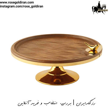 شیرینی خوری چوبی گرد پایه دار طرح دریا