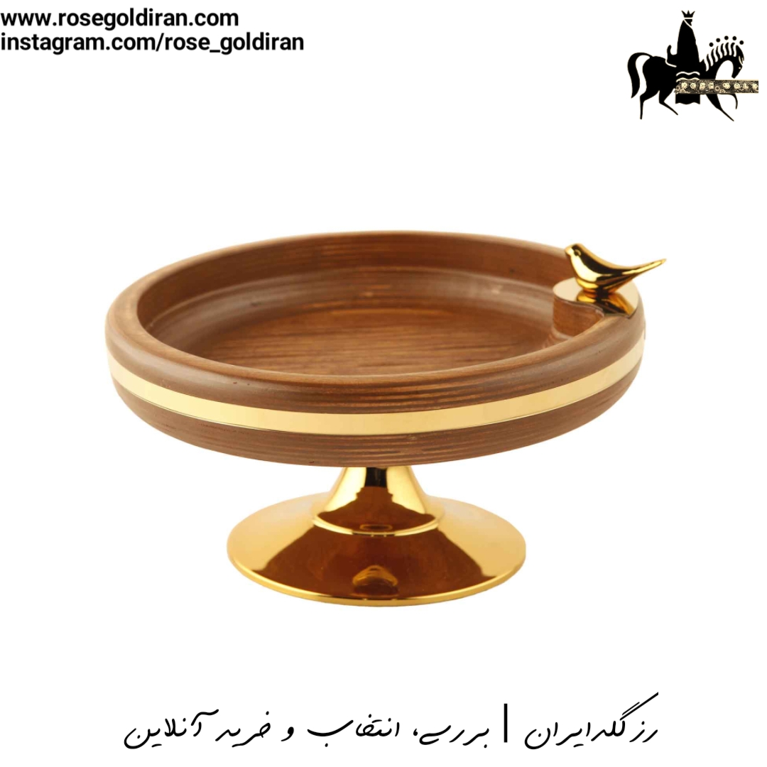 آجیل خوری چوبی گرد پایه دار طرح دریا
