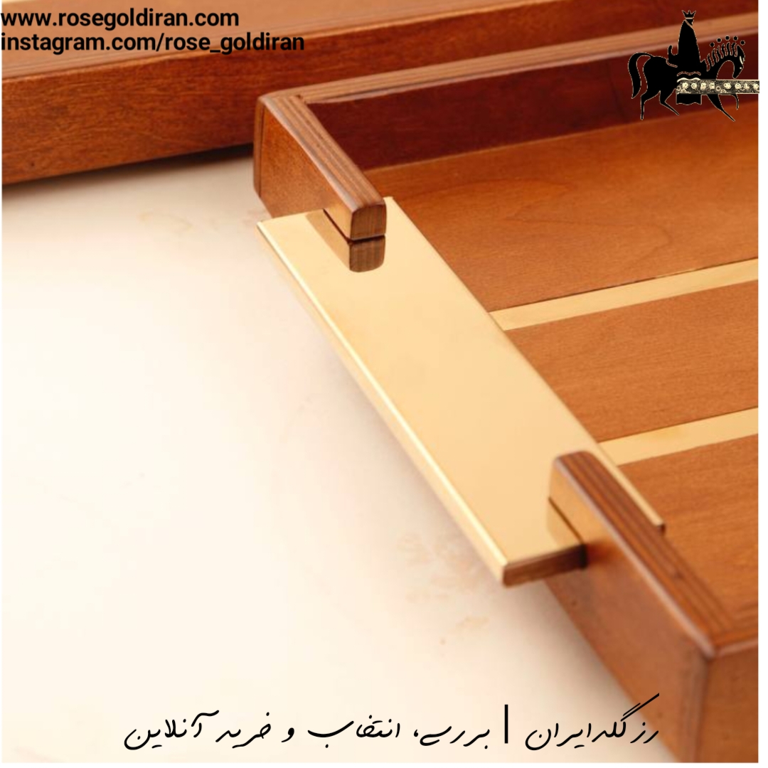 سینی مستطیل چوبی طرح رویال - بزرگ