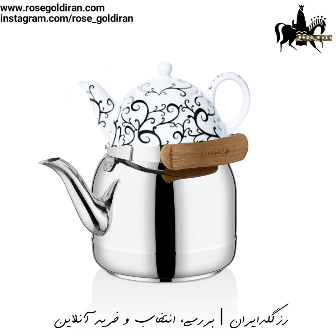 کتری قوری کرکماز مدل فورستا - 3.5 لیتر (طرح چوب) - قوری چینی