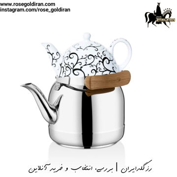 کتری قوری کرکماز مدل فورستا - 3.5 لیتر (طرح چوب) - قوری چینی
