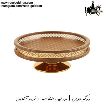 میوه خوری چوبی گرد پایه دار طرح خشتی