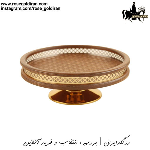 میوه خوری چوبی گرد پایه دار طرح خشتی
