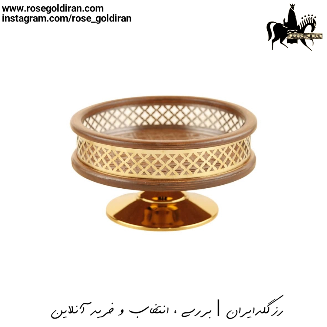 آجیل خوری چوبی گرد پایه دار طرح خشتی