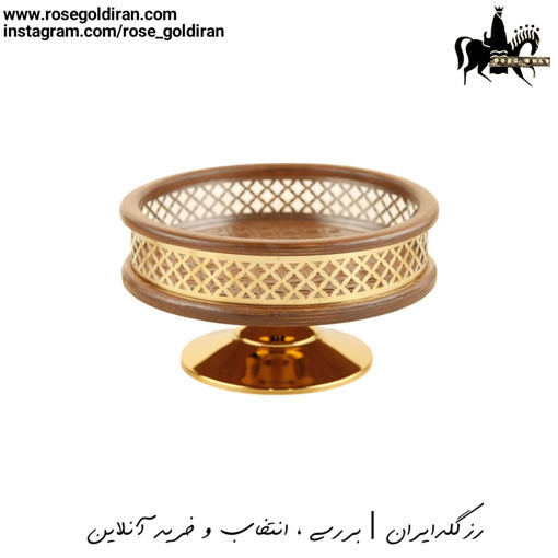 آجیل خوری چوبی گرد پایه دار طرح خشتی