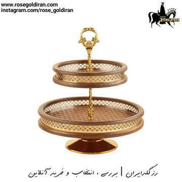 شیرینی خوری دو طبقه چوبی طرح خشتی