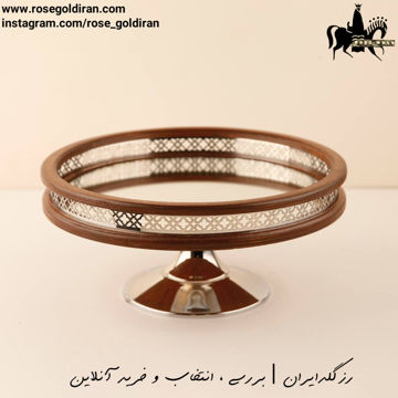 شیرینی خوری چوبی گرد پایه دار طرح تابان سیلور