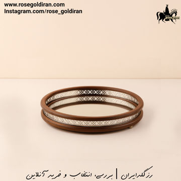 شیرینی خوری چوبی گرد طرح تابان سیلور - کوچک
