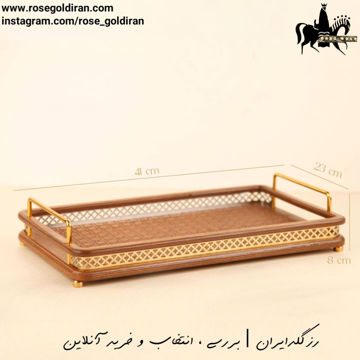 سینی مستطیل چوبی کوچک طرح خشتی