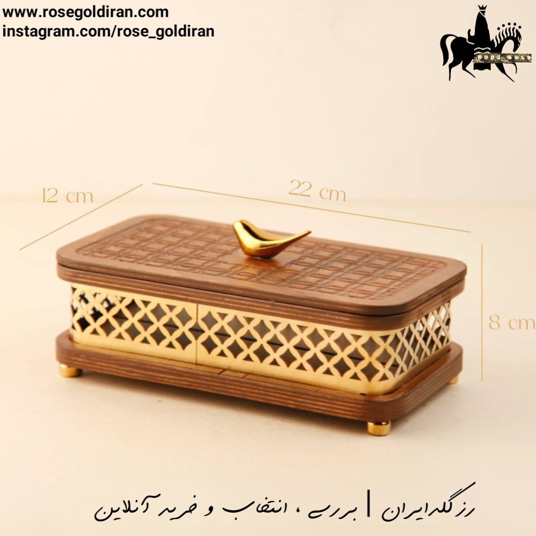 جای کارد و چنگال چوبی طرح خشتی