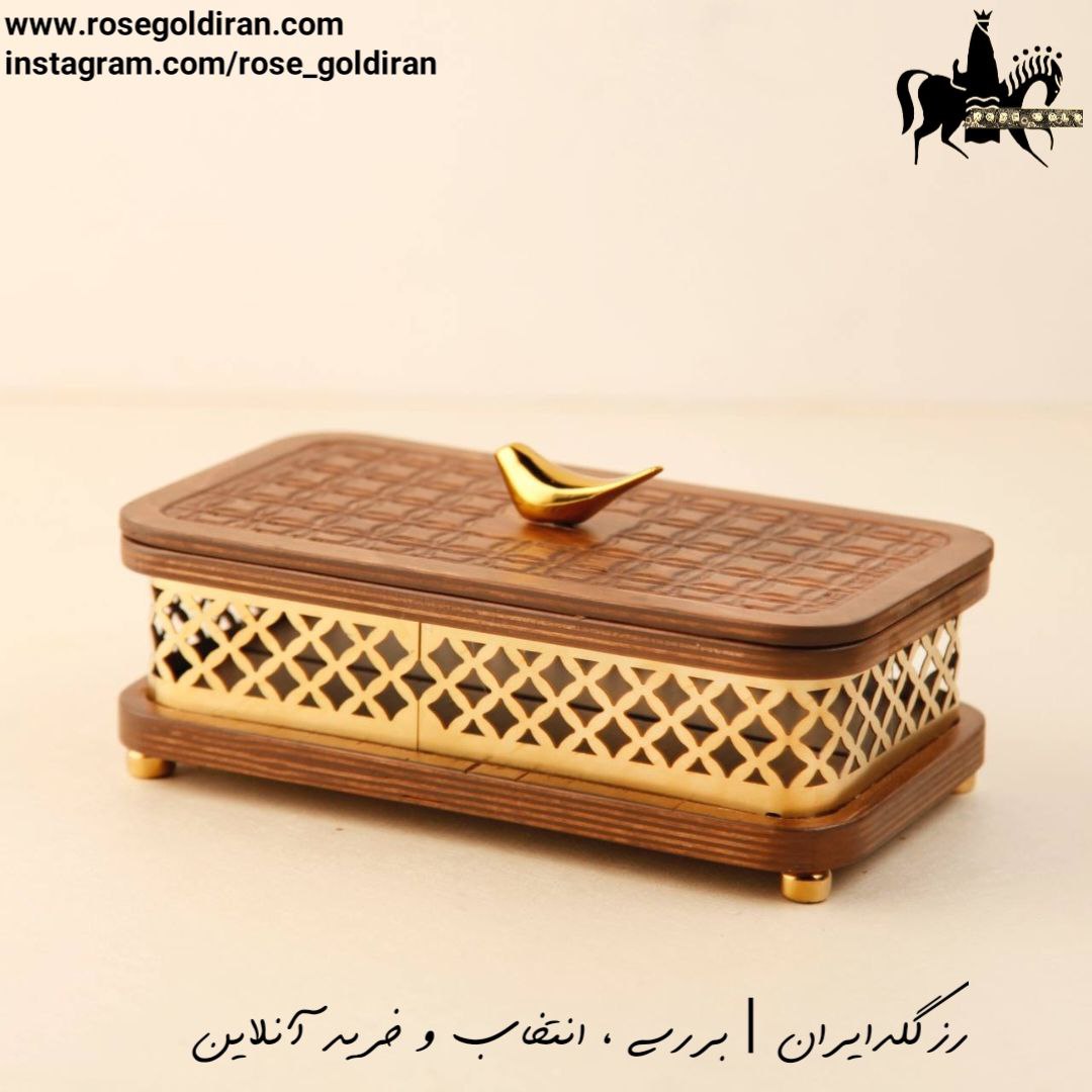 جای کارد و چنگال چوبی طرح خشتی