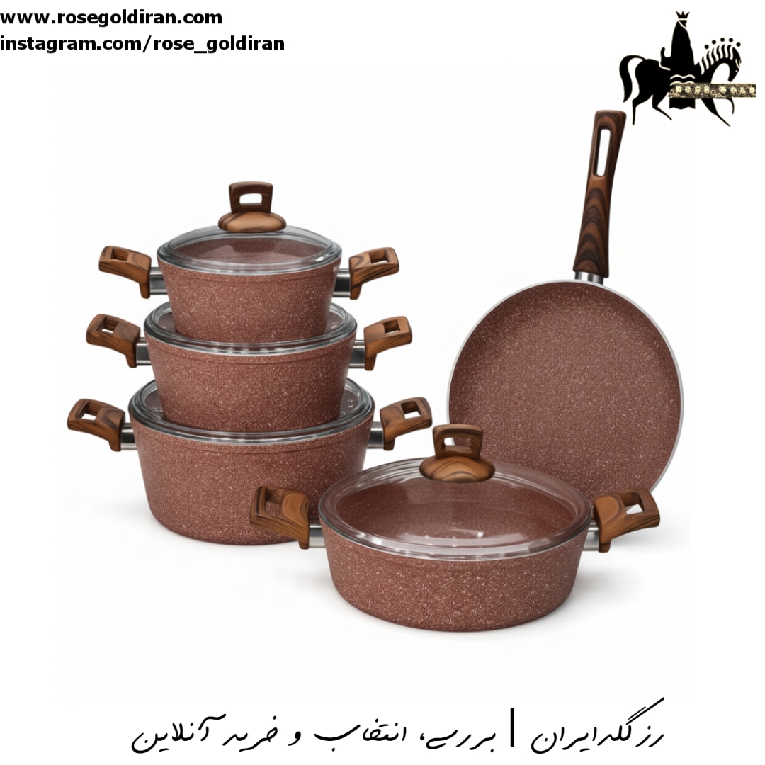 سرویس 9 پارچه نچسب سیوانا طرح چوب - زرشکی