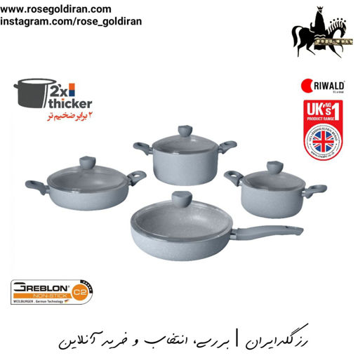 سرویس 8 پارچه نچسب ریوالد مدل پریستون - طوسی