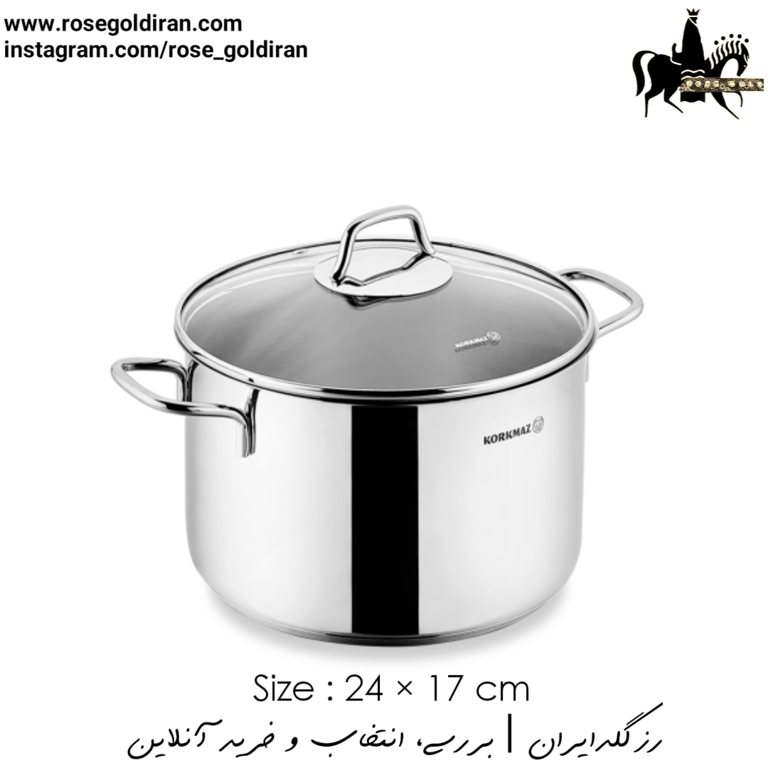 قابلمه بلند سایز 24 استیل کرکماز مدل پرلا