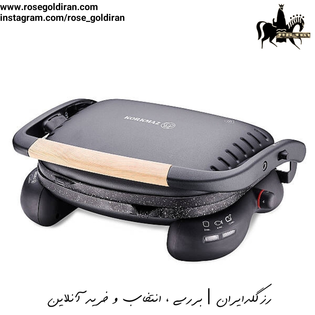 ساندویچ ساز کرکماز مدل کاسترون (مشکی/دسته چوب)