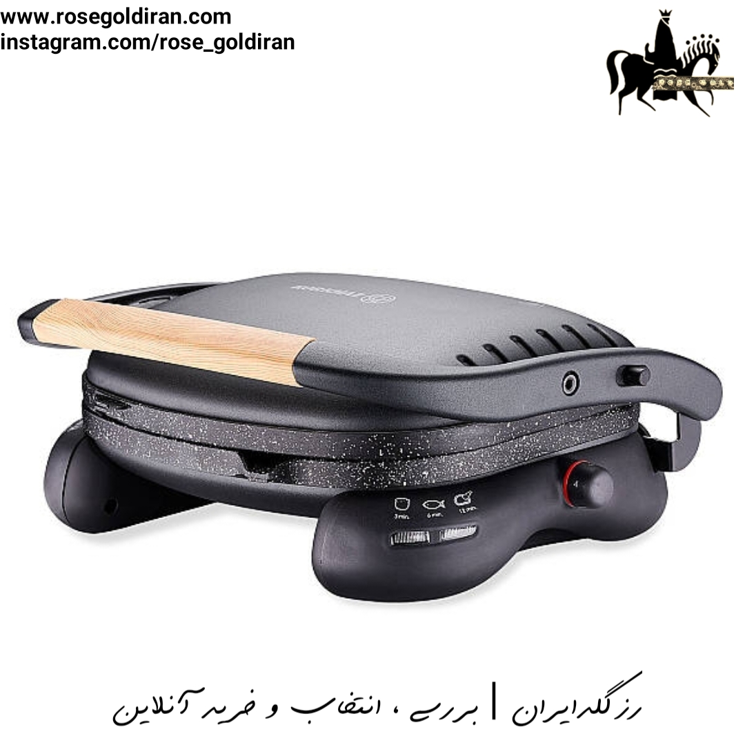 ساندویچ ساز کرکماز مدل کاسترون (مشکی/دسته چوب)