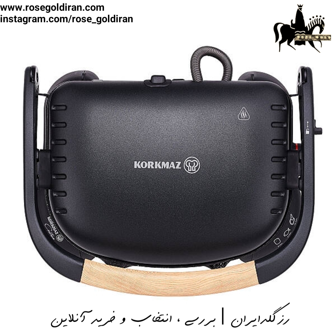 ساندویچ ساز کرکماز مدل کاسترون (مشکی/دسته چوب)