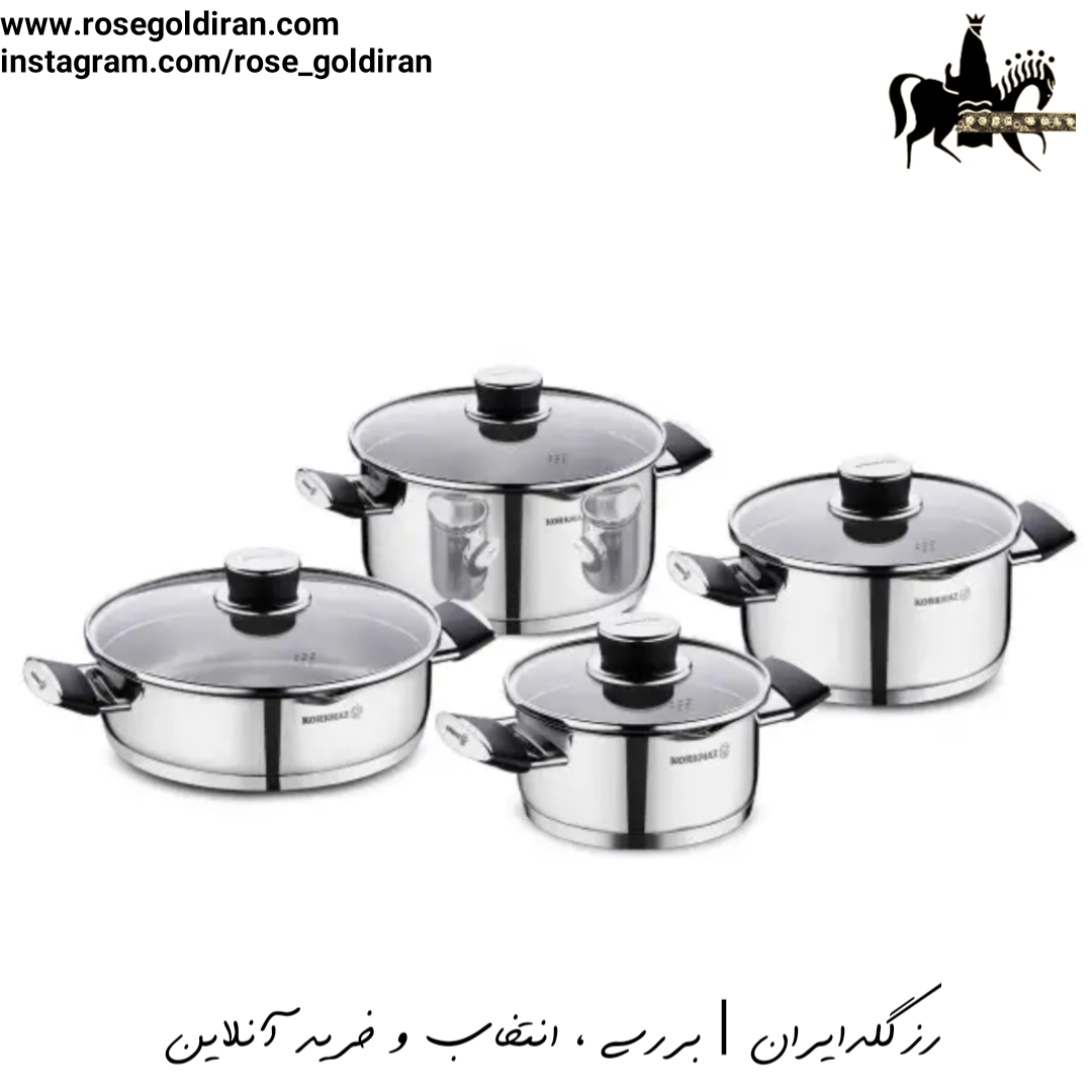 سرویس 8 پارچه استیل کرکماز مدل پرا