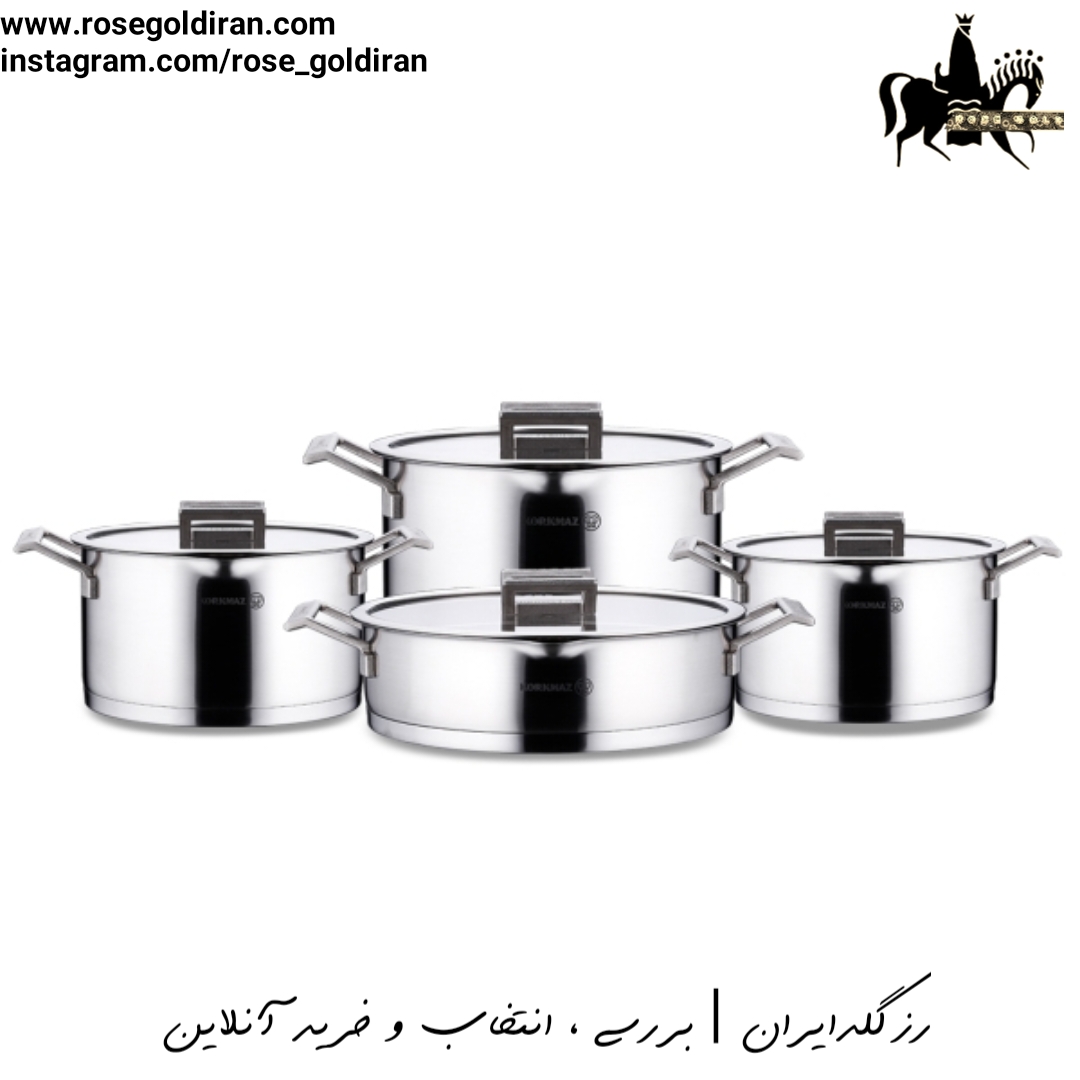 سرویس 8 پارچه استیل کرکماز مدل اینو وا