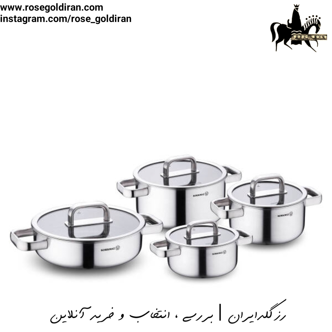 سرویس 8 پارچه استیل لیزری کرکماز مدل سیلورا